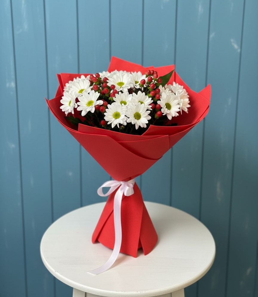 Букет цветов из: Хризантемы в Сикаках