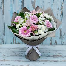 Букет цветов из:  Герберы, Альстромерии и Хризантемы в Сикаках