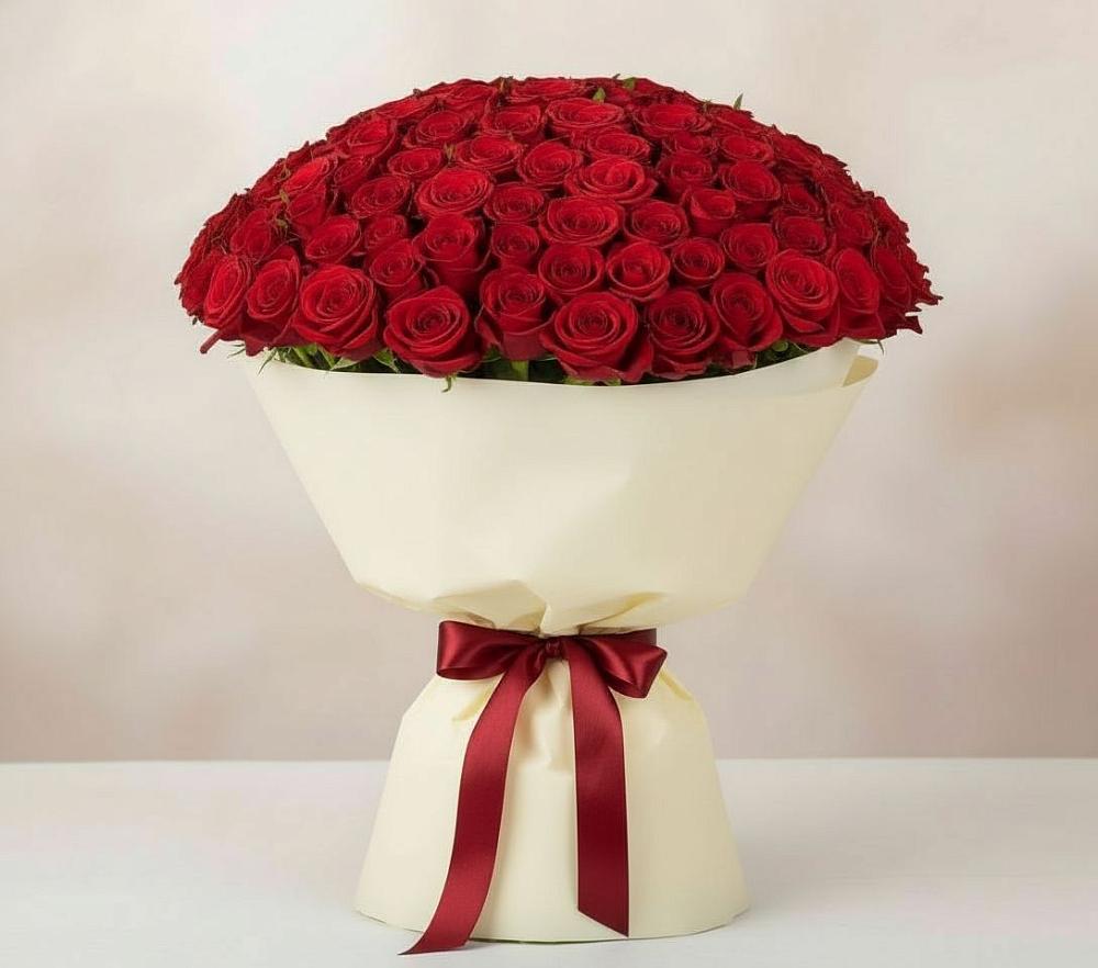 Букет 101 Красная роза Милано в Сикаках