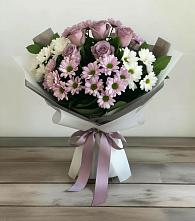 Букет цветов из:  Хризантемы и Розы в Сикаках