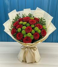 Букет цветов из:  Розы и Хризантемы в Сикаках