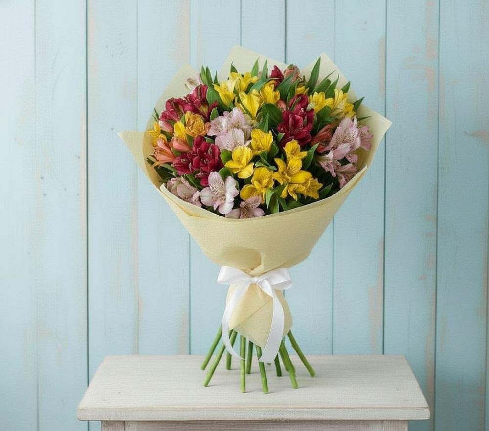Букет цветов из: Альстромерии в Сикаках