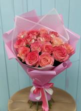 Букет 15 Розовых роз Равель в Сикаках